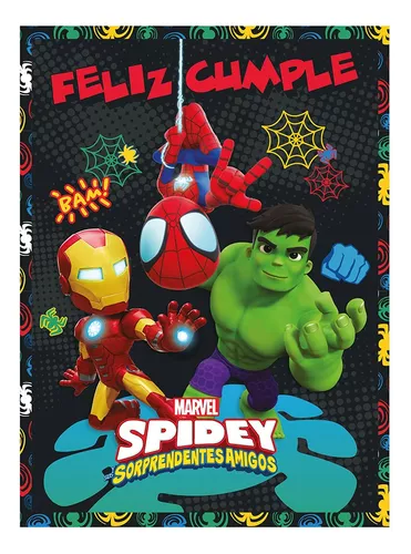 Afiche Cumpleaños Spidey Y Sus Amigos 53x39 Cotillón Oficial