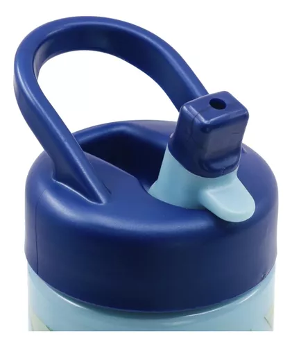 Botella Plástico 410 Ml Bluey Libre Bpa Pajita Rebatible