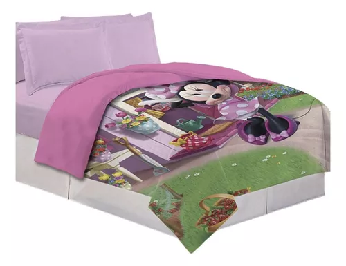 Edredon Acolchado Polar 1 Plaza 150 X 220 Cm Minnie Infantil