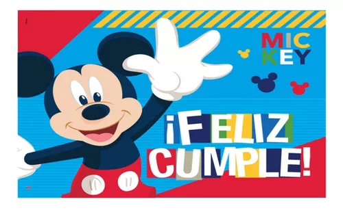 Afiche Cumpleaños Mickey 50 X 40 Cm Cotillón Oficial