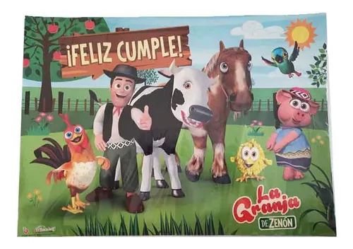 Afiche Cumpleaños La Granja De Zenón 50x40 Cotillón Oficial