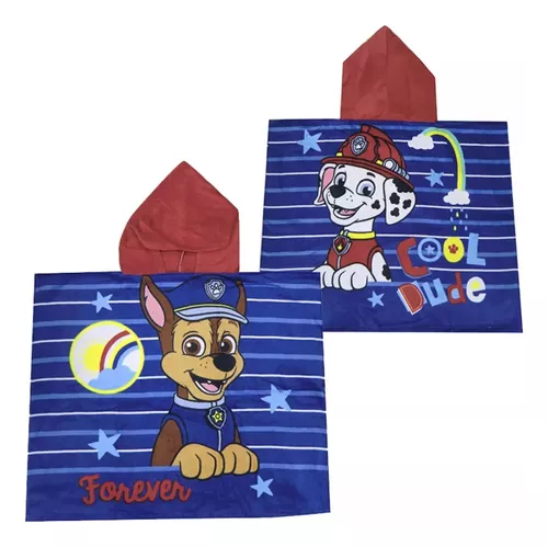 Bata Poncho Paw Patrol Capucha 60x120 Cm Niña Niño Infantil