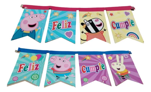 Cartel Feliz Cumpleaños Peppa Pig Original Cotillón