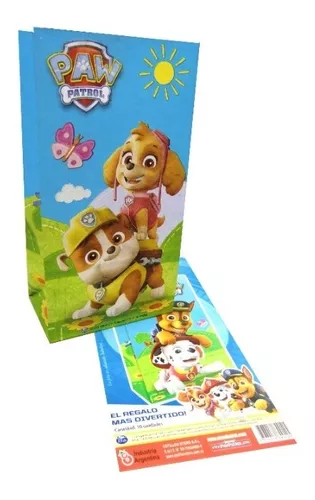 Pack 10 Bolsas De Papel Paw Patrol Original Oficial Cotillón