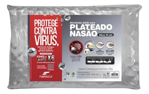 Almohada Iones De Plata Nasa Antivirus Fibrasca 50 X 70 Cm