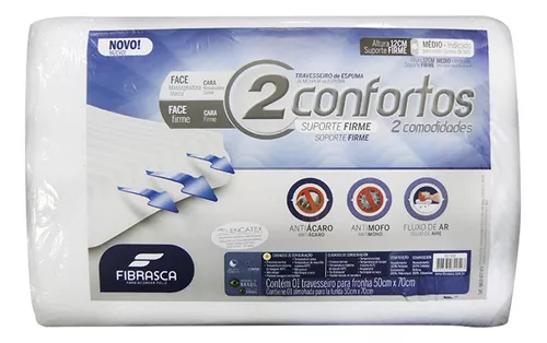 Almohada 2 Conforto Fibrasca Blanca 2 Lados Diferentes 50x70