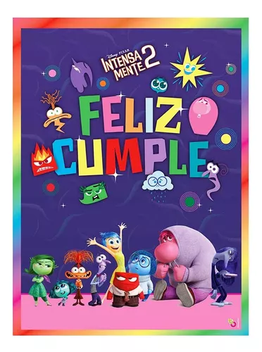 Afiche Cumpleaños Intensamente 50x40 Cotillón Oficial