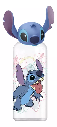 Botella Con Tapa 3d Stich 560 Ml Plastico Cabeza