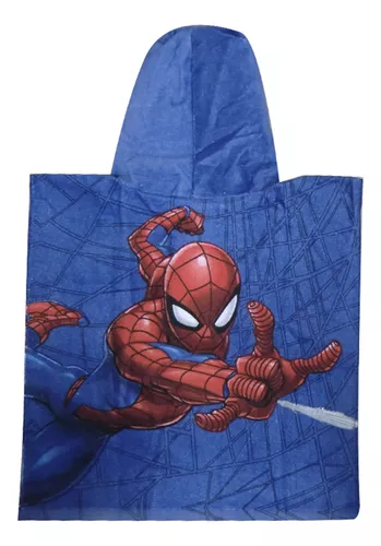 Bata Poncho 100% Algodón 50 X 50 Cm Spiderman Marvel