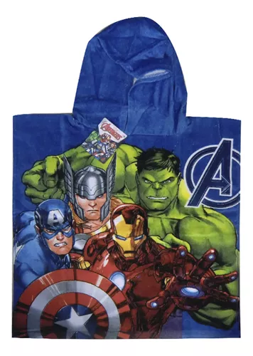 Bata Poncho 100% Algodón 50 X 50 Cm Avengers Marvel