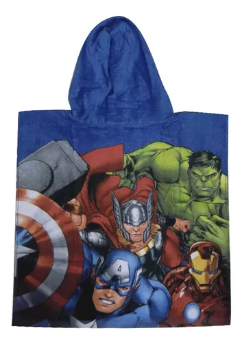 Bata Poncho 100% Algodón 50 X 50 Cm Avengers Marvel