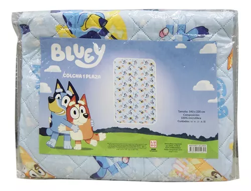 Colcha 1 Plaza Bluey Capitoneada 150x220 Infantil Oficial