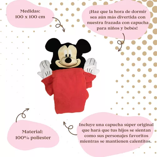 Frazada Infantil Con Capucha Mickey y Minnie 100cm Original