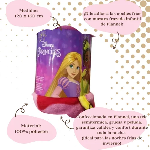 Manta Frazada Infantil Flannel 120 X 160 Cm Princesas Disney