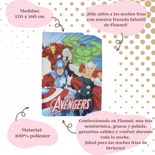 Manta Frazada Infantil Flannel 120 X 160 Cm Avengers Marvel