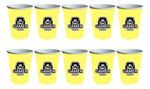 Pack X 10 Vasos Descartables Cotillón Gaming Gamer Geek