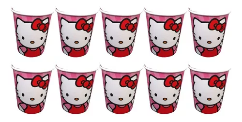 Pack X 10 Vasos Descartables Hello Kitty Original Y Oficial