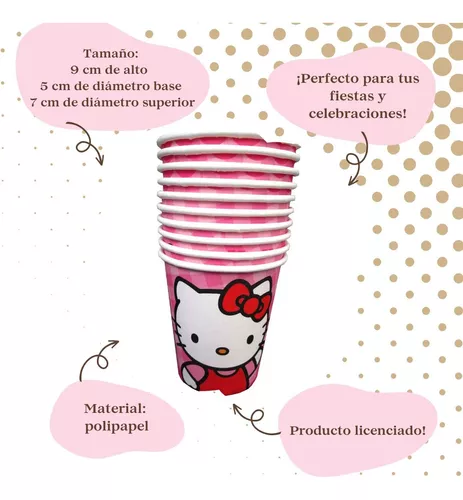 Pack X 10 Vasos Descartables Hello Kitty Original Y Oficial