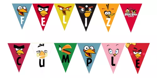 Banderin Cartel Cumpleaños Personalizable Angry Birds