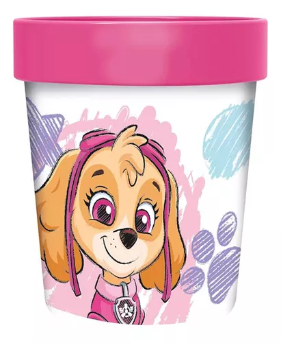 Vaso Plástico Bicolor Paw Patrol Para Microondas 260 Ml