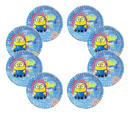 Pack X 8 Platos Descartables Minions Oficial Cotillón