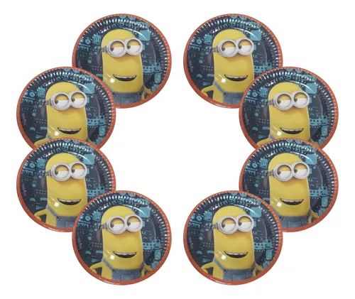 Pack X 8 Platos Descartables Minions Oficial Cotillón