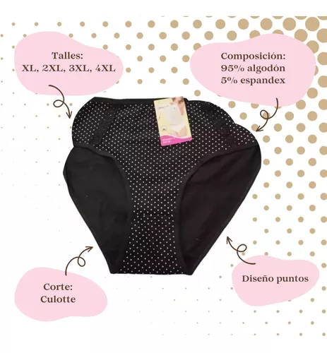 Culotte / Bombacha Grande Algodón Puntos Talles Especiales