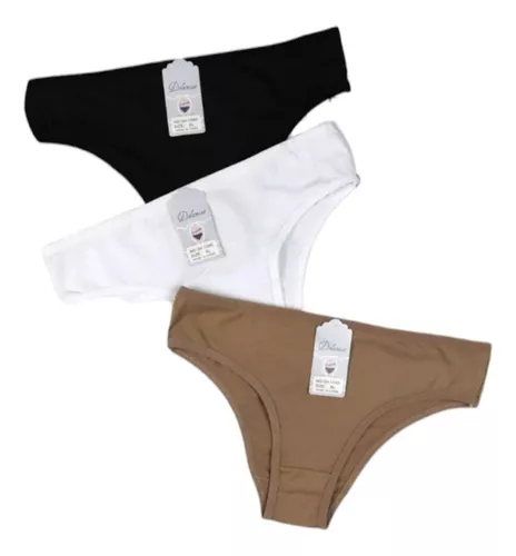 Pack 3 Bikini Bombacha Lisa Algodón Clásica M Al Xl