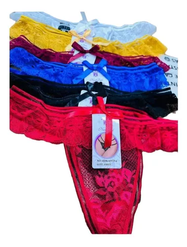 Pack 3 Tanga Colaless Detalle Encaje Varios Ajustable Sexy