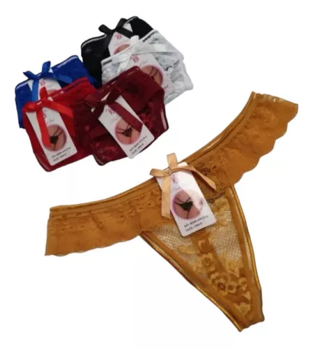 Pack 3 Tanga Colaless Detalle Encaje Varios Ajustable Sexy