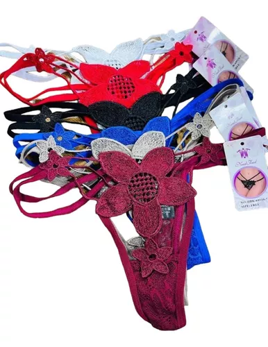 Pack 3 Tanga Colaless Detalle Encaje Varios Ajustable Sexy