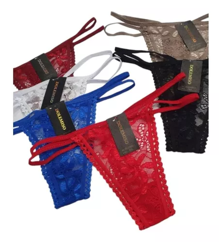 Pack 3 Tanga Colaless Detalle Encaje Varios Ajustable Sexy