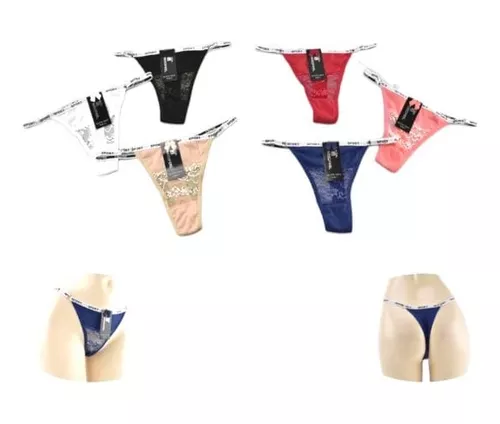 Pack 3 Tanga Colaless Liso Elástico Sport Encaje Sexy