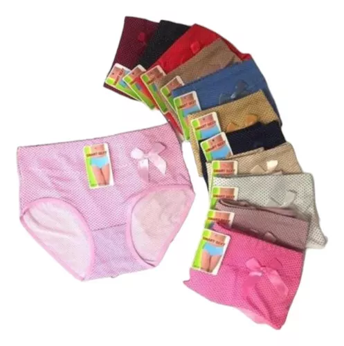 Pack 3 Culotte Bombacha Grande Liso Detalle Moño M Al Xl