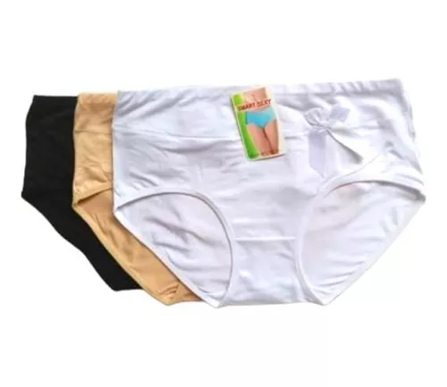 Pack 3 Culotte Bombacha Grande Liso Detalle Moño M Al Xl