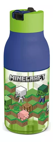 Botella Doble Apertura Minecraft 420 Ml 17 Cm Verde Mojang