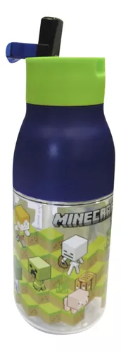 Botella Doble Apertura Minecraft 420 Ml 17 Cm Verde Mojang