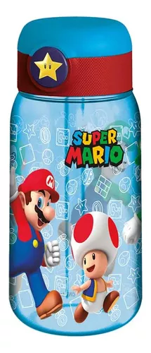 Botella Plástica Active Mario Bros Pajita Botón Apertura 510