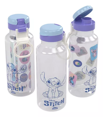 Botella Plastica Fun Stitch 600 Ml Con Adhesivos Stickers