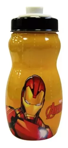 Botella Plástico 300 Ml Iron Man Marvel Original Y Oficial