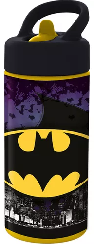 Botella Plástico 410 Ml Libre Bpa Pajita Rebatible Batman