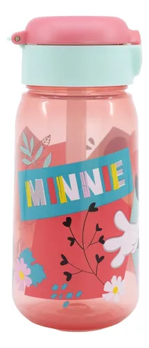 Botella Plástica Active Pajita Botón Apertura 510 Ml Minnie