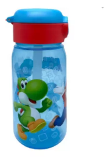 Botella Plástica Active Mario Bros Pajita Botón Apertura 510