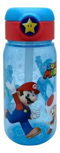 Botella Plástica Active Mario Bros Pajita Botón Apertura 510