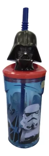 Vaso Alto Con Forma 3d 18 Cm 360ml Pajita Star Wars