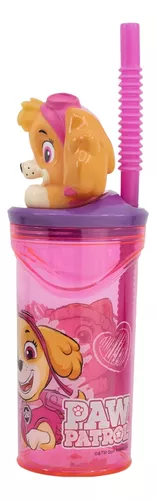 Vaso Alto Con Forma 3d Paw Patrol 18 Cm 360ml Skye Pajita