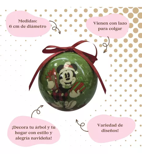 Chirimbolo Bola Navidad Mickey Y Minnie 6 Cm Diametro