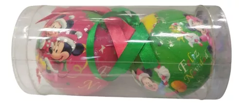 Pack 2 Chirimbolo Bola Navidad Mickey Y Minnie 6 Cm Diametro