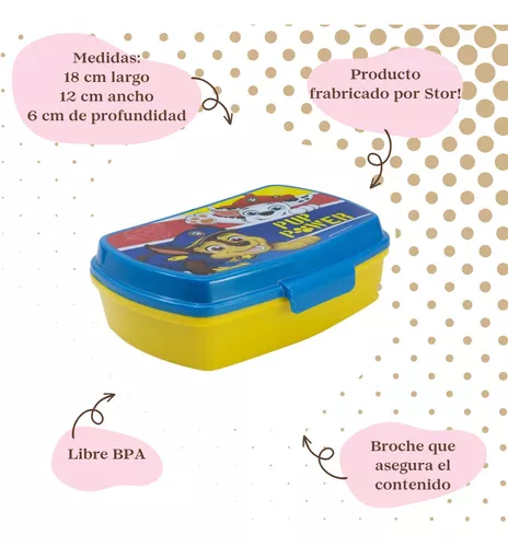 Lonchera Vianda Paw Patrol 18 X 12 X 6 Cm Escolar Plástica