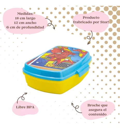 Lonchera Vianda Spiderman 18x12x6 Cm Escolar Plástica